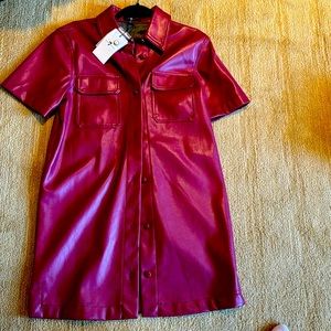 Vegan Red Leather dress NWT